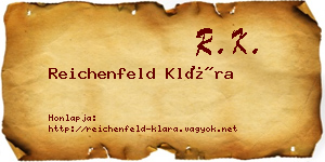 Reichenfeld Klára névjegykártya